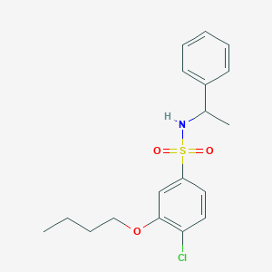 molecular formula C18H22ClNO3S B2450406 3-butoxy-4-chloro-N-(1-phenylethyl)benzene-1-sulfonamide CAS No. 2361866-87-5