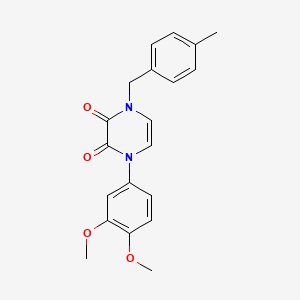 molecular formula C20H20N2O4 B2450407 1-(3,4-二甲氧基苯基)-4-(4-甲基苄基)吡嗪-2,3(1H,4H)-二酮 CAS No. 891868-14-7