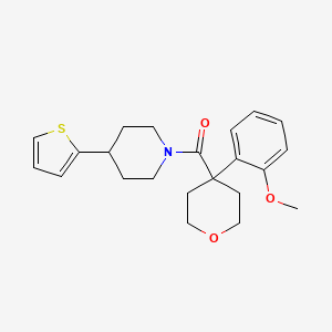 (4-(2-methoxyphenyl)tetrahydro-2H-pyran-4-yl)(4-(thiophen-2-yl)piperidin-1-yl)methanone