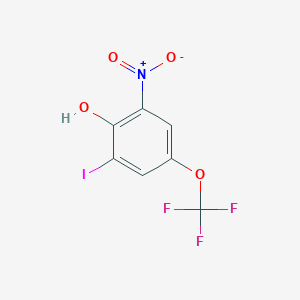 molecular formula C7H3F3INO4 B2450411 2-Iodo-6-nitro-4-(trifluoromethoxy)phenol CAS No. 1820607-53-1