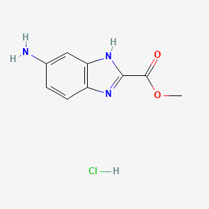 molecular formula C9H10ClN3O2 B2450414 5-氨基-1H-苯并[d]咪唑-2-甲酸甲酯盐酸盐 CAS No. 2044704-79-0