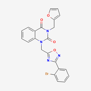 molecular formula C22H15BrN4O4 B2450415 1-((3-(2-bromophenyl)-1,2,4-oxadiazol-5-yl)methyl)-3-(furan-2-ylmethyl)quinazoline-2,4(1H,3H)-dione CAS No. 1207033-94-0