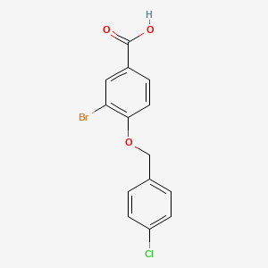 molecular formula C14H10BrClO3 B2450416 3-bromo-4-[(4-chlorophenyl)methoxy]benzoic Acid CAS No. 938118-49-1