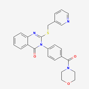 molecular formula C25H22N4O3S B2450422 3-[4-(吗啉-4-羰基)苯基]-2-(吡啶-3-基甲基硫烷基)喹唑啉-4-酮 CAS No. 422530-85-6