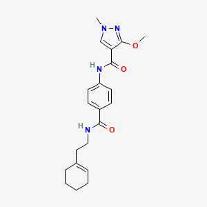 N-(4-((2-(cyclohex-1-en-1-yl)ethyl)carbamoyl)phenyl)-3-methoxy-1-methyl-1H-pyrazole-4-carboxamide