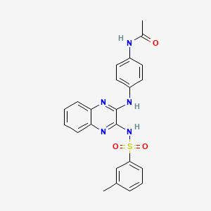 molecular formula C23H21N5O3S B2450426 N-[4-[[3-[(3-甲基苯基)磺酰氨基]喹喔啉-2-基]氨基]苯基]乙酰胺 CAS No. 571151-91-2