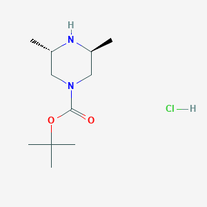 molecular formula C11H23ClN2O2 B2450427 (3S,5S)-tert-Butyl 3,5-dimethylpiperazine-1-carboxylate hydrochloride CAS No. 2306249-06-7