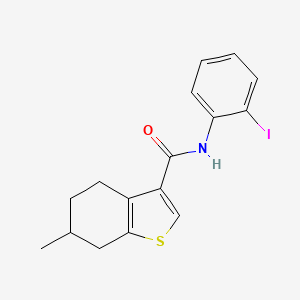 molecular formula C16H16INOS B2450428 N-(2-碘苯基)-6-甲基-4,5,6,7-四氢-1-苯并噻吩-3-甲酰胺 CAS No. 868153-82-6