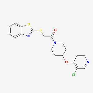 molecular formula C19H18ClN3O2S2 B2450432 2-(苯并[d]噻唑-2-硫代)-1-(4-((3-氯吡啶-4-基)氧)哌啶-1-基)乙酮 CAS No. 2034471-47-9