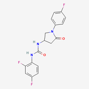 molecular formula C17H14F3N3O2 B2450437 1-(2,4-二氟苯基)-3-(1-(4-氟苯基)-5-氧代吡咯烷-3-基)脲 CAS No. 894016-60-5