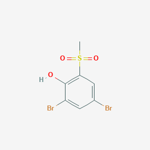 molecular formula C7H6Br2O3S B2450439 2,4-Dibromo-6-(methylsulfonyl)benzenol CAS No. 400087-32-3