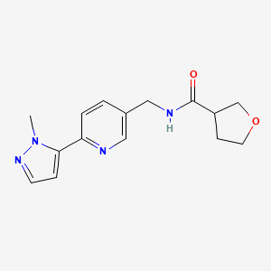 molecular formula C15H18N4O2 B2450443 N-((6-(1-甲基-1H-吡唑-5-基)吡啶-3-基)甲基)四氢呋喃-3-甲酰胺 CAS No. 2034569-45-2