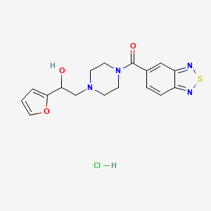 molecular formula C17H19ClN4O3S B2450447 Benzo[c][1,2,5]thiadiazol-5-yl(4-(2-(furan-2-yl)-2-hydroxyethyl)piperazin-1-yl)methanone hydrochloride CAS No. 1396791-95-9