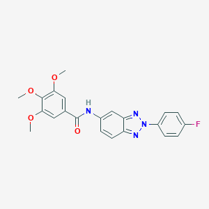 molecular formula C22H19FN4O4 B245045 N-[2-(4-Fluoro-phenyl)-2H-benzotriazol-5-yl]-3,4,5-trimethoxy-benzamide 