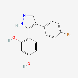 molecular formula C15H11BrN2O2 B2450450 4-(4-(4-溴苯基)-1H-吡唑-3-基)苯-1,3-二酚 CAS No. 558636-48-9