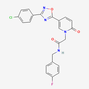 molecular formula C22H16ClFN4O3 B2450452 N-[(4-Fluorphenyl)methyl]-2-{5-[3-(4-chlorphenyl)-1,2,4-oxadiazol-5-yl]-2-oxo-1,2-dihydropyridin-1-yl}acetamid CAS No. 1112440-70-6