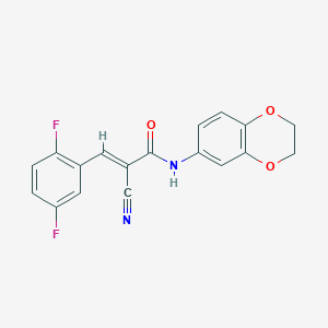 (E)-2-cyano-3-(2,5-difluorophenyl)-N-(2,3-dihydro-1,4-benzodioxin-6-yl)prop-2-enamide