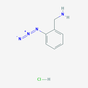 molecular formula C7H9ClN4 B2450462 (2-叠氮苯基)甲胺；盐酸盐 CAS No. 2230799-07-0