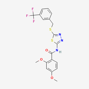 molecular formula C19H16F3N3O3S2 B2450463 2,4-二甲氧基-N-(5-((3-(三氟甲基)苄基)硫代)-1,3,4-噻二唑-2-基)苯甲酰胺 CAS No. 392302-31-7