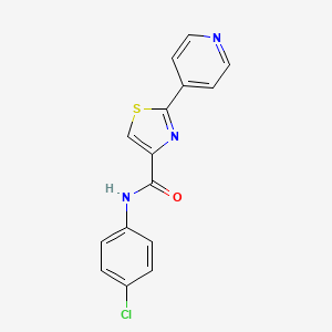 molecular formula C15H10ClN3OS B2450466 N-(4-chlorophenyl)-2-(4-pyridinyl)-1,3-thiazole-4-carboxamide CAS No. 286860-10-4