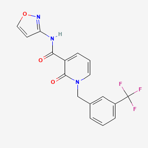 molecular formula C17H12F3N3O3 B2450472 N-(异恶唑-3-基)-2-氧代-1-(3-(三氟甲基)苄基)-1,2-二氢吡啶-3-甲酰胺 CAS No. 946378-58-1