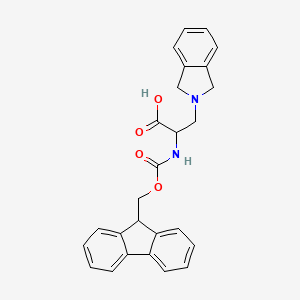 molecular formula C26H24N2O4 B2450473 3-(1,3-Dihydroisoindol-2-yl)-2-(9H-fluoren-9-ylmethoxycarbonylamino)propanoic acid CAS No. 2445784-33-6