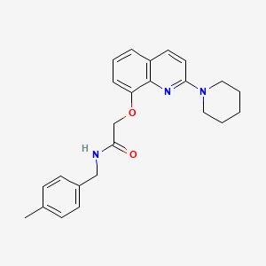 molecular formula C24H27N3O2 B2450479 N-(4-methylbenzyl)-2-((2-(piperidin-1-yl)quinolin-8-yl)oxy)acetamide CAS No. 921556-09-4