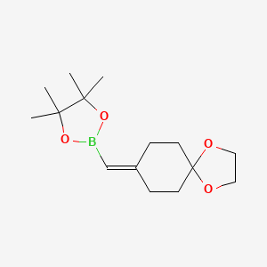 molecular formula C15H25BO4 B2450480 2-((1,4-Dioxaspiro[4.5]decan-8-ylidene)methyl)-4,4,5,5-tetramethyl-1,3,2-dioxaborolane CAS No. 2246878-23-7