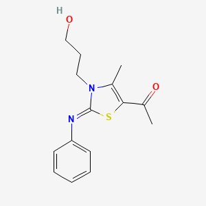 1-[3-(3-Hydroxypropyl)-4-methyl-2-phenylimino-1,3-thiazol-5-yl]ethanone