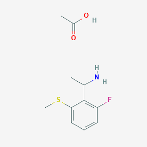molecular formula C11H16FNO2S B2450484 Acetic acid;1-(2-fluoro-6-methylsulfanylphenyl)ethanamine CAS No. 2460750-86-9