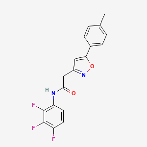 molecular formula C18H13F3N2O2 B2450487 2-(5-(p-tolyl)isoxazol-3-yl)-N-(2,3,4-trifluorophenyl)acetamide CAS No. 946261-85-4