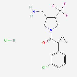 [3-(Aminomethyl)-4-(trifluoromethyl)pyrrolidin-1-yl]-[1-(3-chlorophenyl)cyclopropyl]methanone;hydrochloride