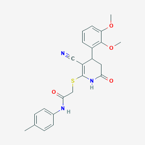 2-[[5-cyano-4-(2,3-dimethoxyphenyl)-2-oxo-3,4-dihydro-1H-pyridin-6-yl]sulfanyl]-N-(4-methylphenyl)acetamide