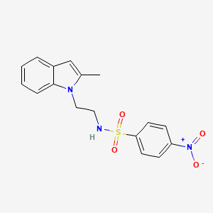 molecular formula C17H17N3O4S B2450493 N-(2-(2-methyl-1H-indol-1-yl)ethyl)-4-nitrobenzenesulfonamide CAS No. 689265-33-6