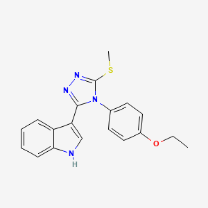 molecular formula C19H18N4OS B2450494 3-[4-(4-ethoxyphenyl)-5-(methylsulfanyl)-4H-1,2,4-triazol-3-yl]-1H-indole CAS No. 852167-51-2