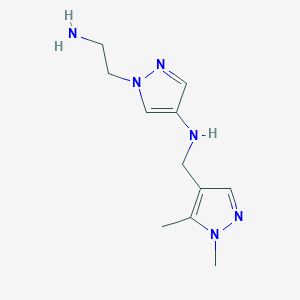 1-(2-Aminoethyl)-N-[(1,5-dimethylpyrazol-4-yl)methyl]pyrazol-4-amine
