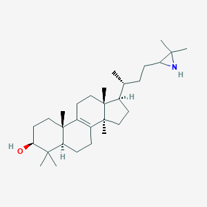 molecular formula C30H51NO B024505 (3S,5R,10S,13R,14R,17R)-17-[(2R)-4-(3,3-dimethylaziridin-2-yl)butan-2-yl]-4,4,10,13,14-pentamethyl-2,3,5,6,7,11,12,15,16,17-decahydro-1H-cyclopenta[a]phenanthren-3-ol CAS No. 104960-23-8