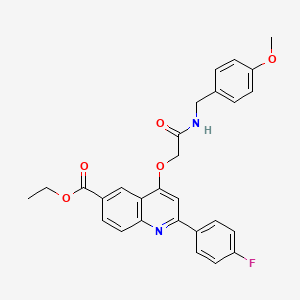 Ethyl 2-(4-fluorophenyl)-4-(2-((4-methoxybenzyl)amino)-2-oxoethoxy)quinoline-6-carboxylate