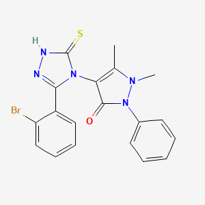 4-[3-(2-bromophenyl)-5-sulfanyl-4H-1,2,4-triazol-4-yl]-1,5-dimethyl-2-phenyl-2,3-dihydro-1H-pyrazol-3-one