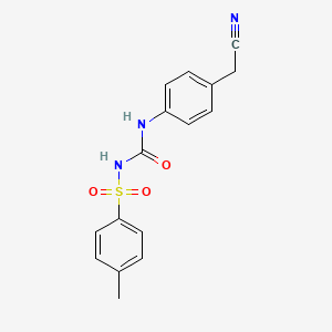 molecular formula C16H15N3O3S B2450518 ({[4-(氰甲基)苯胺基]羰基}氨基)(4-甲苯基)二氧代-lambda~6~-硫烷 CAS No. 128924-18-5