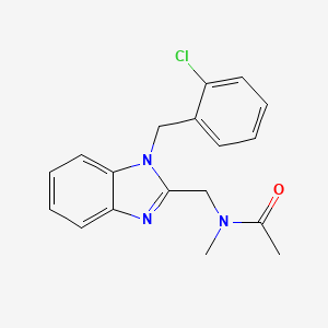 molecular formula C18H18ClN3O B2450522 N-({1-[(2-chlorophenyl)methyl]benzimidazol-2-yl}methyl)-N-methylacetamide CAS No. 873093-71-1