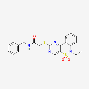 N-benzyl-2-((6-ethyl-5,5-dioxido-6H-benzo[c]pyrimido[4,5-e][1,2]thiazin-2-yl)thio)acetamide