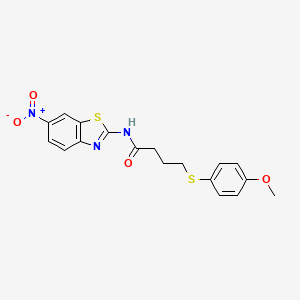molecular formula C18H17N3O4S2 B2450531 4-((4-methoxyphenyl)thio)-N-(6-nitrobenzo[d]thiazol-2-yl)butanamide CAS No. 941924-98-7