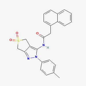 molecular formula C24H21N3O3S B2450536 N-(5,5-二氧化-2-(对甲苯基)-4,6-二氢-2H-噻吩并[3,4-c]吡唑-3-基)-2-(萘-1-基)乙酰胺 CAS No. 681266-52-4