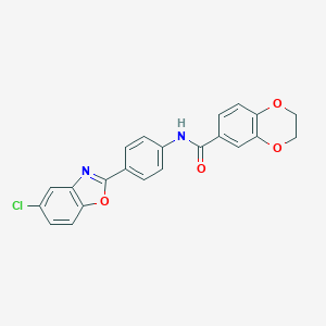 molecular formula C22H15ClN2O4 B245054 N-[4-(5-chloro-1,3-benzoxazol-2-yl)phenyl]-2,3-dihydro-1,4-benzodioxine-6-carboxamide 