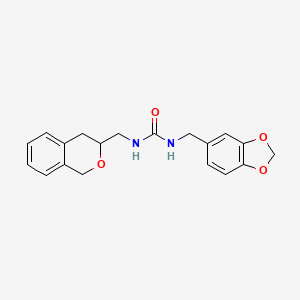 molecular formula C19H20N2O4 B2450545 1-(Benzo[d][1,3]dioxol-5-ylmethyl)-3-(isochroman-3-ylmethyl)urea CAS No. 2034439-25-1