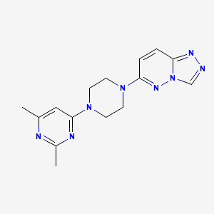 molecular formula C15H18N8 B2450549 6-[4-(2,6-Dimethylpyrimidin-4-yl)piperazin-1-yl]-[1,2,4]triazolo[4,3-b]pyridazine CAS No. 2415452-40-1