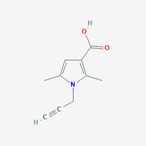 molecular formula C10H11NO2 B2450550 1H-吡咯-3-羧酸，2,5-二甲基-1-(2-丙炔-1-基)- CAS No. 1156750-23-0