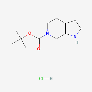 molecular formula C12H23ClN2O2 B2450551 Tert-butyl 1,2,3,3a,4,5,7,7a-octahydropyrrolo[2,3-c]pyridine-6-carboxylate;hydrochloride CAS No. 2287280-02-6