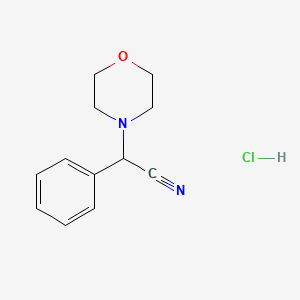 molecular formula C12H15ClN2O B2450553 Morpholin-4-yl-phenyl-acetonitrile hydrochloride CAS No. 15190-10-0; 31788-74-6